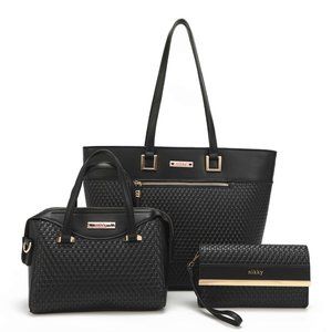 Nikky Agatha Shopper Bag 3-Piece Set NK12312 Black